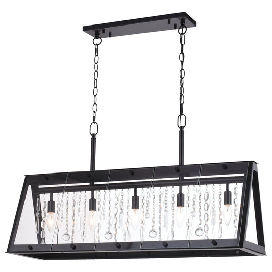 Tremont 36.5 in. W 5 Light Linear Chandelier Matte Black - Orvon Lighting