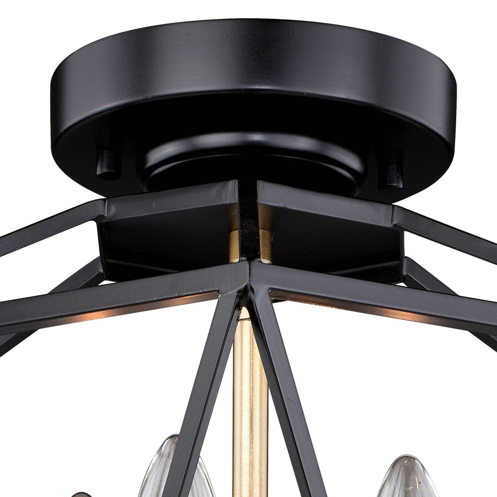 Turin 14.5 - in Semi Flush Ceiling Light Noble Bronze and Natural Brass - Orvon Lighting