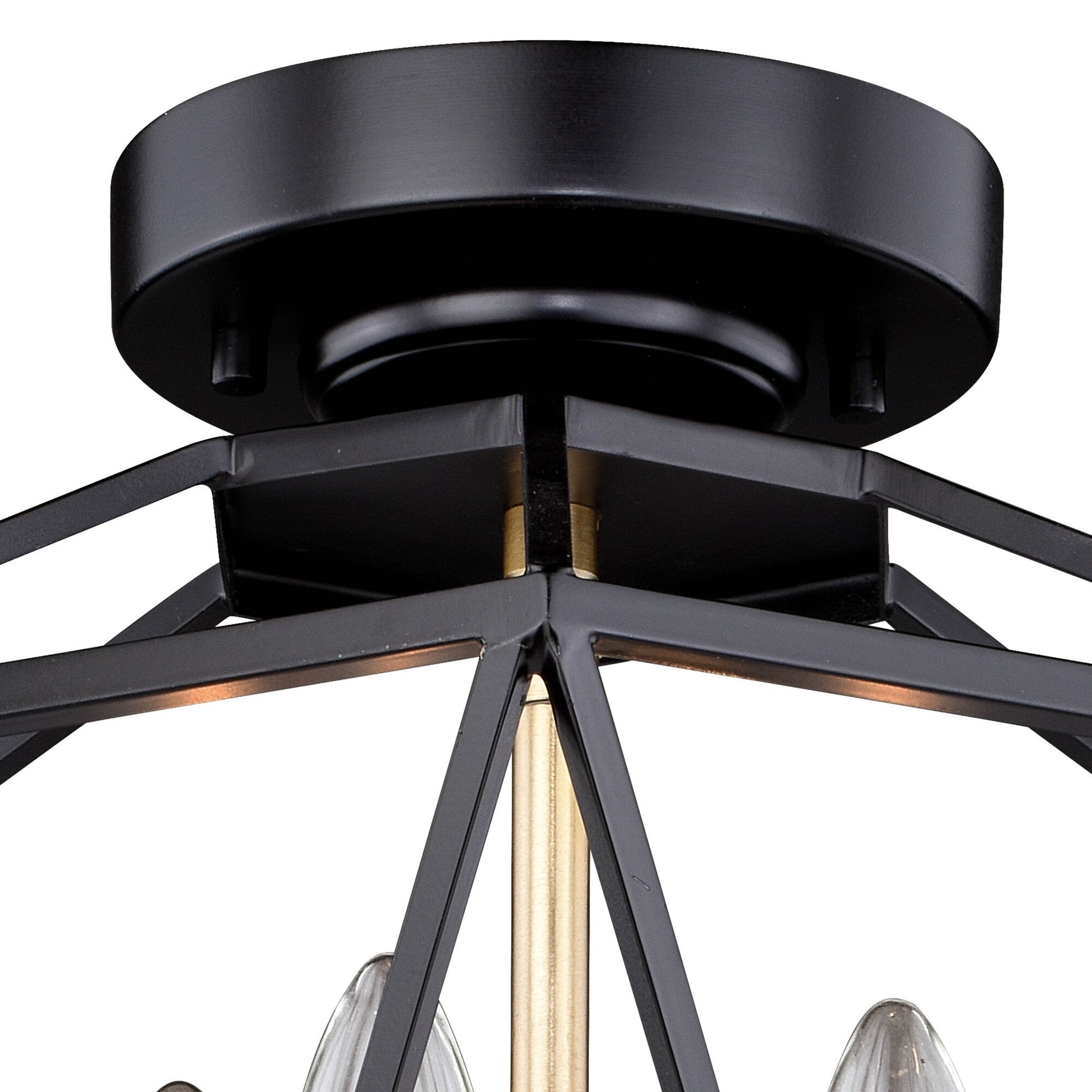 Turin 14.5 - in Semi Flush Ceiling Light Noble Bronze and Natural Brass - Orvon Lighting