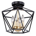 Turin 14.5 - in Semi Flush Ceiling Light Noble Bronze and Natural Brass - Orvon Lighting