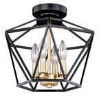 Turin 14.5 - in Semi Flush Ceiling Light Noble Bronze and Natural Brass - Orvon Lighting