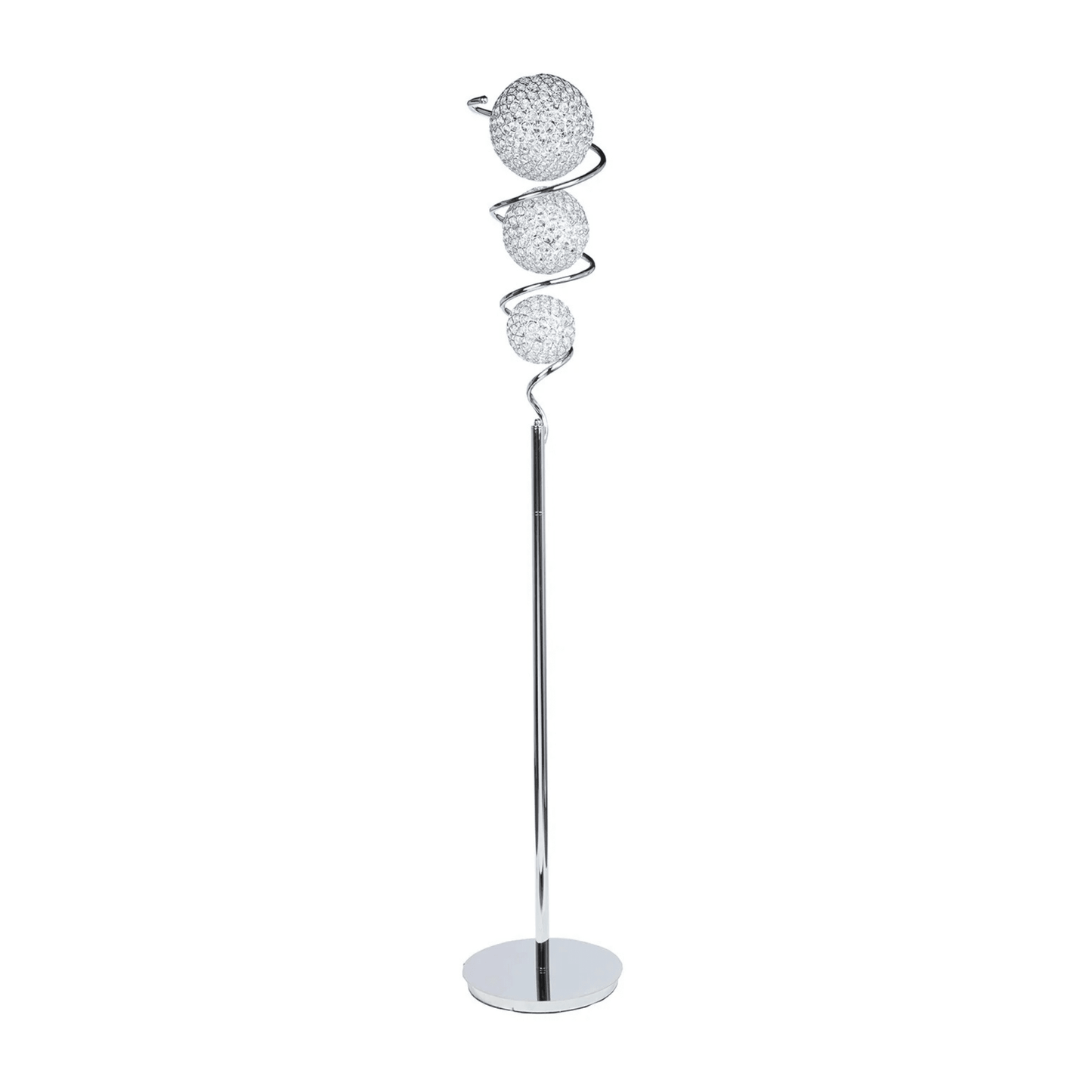 Vertical Crystal Sphere Floor Lamp 3 Light - Orvon Lighting