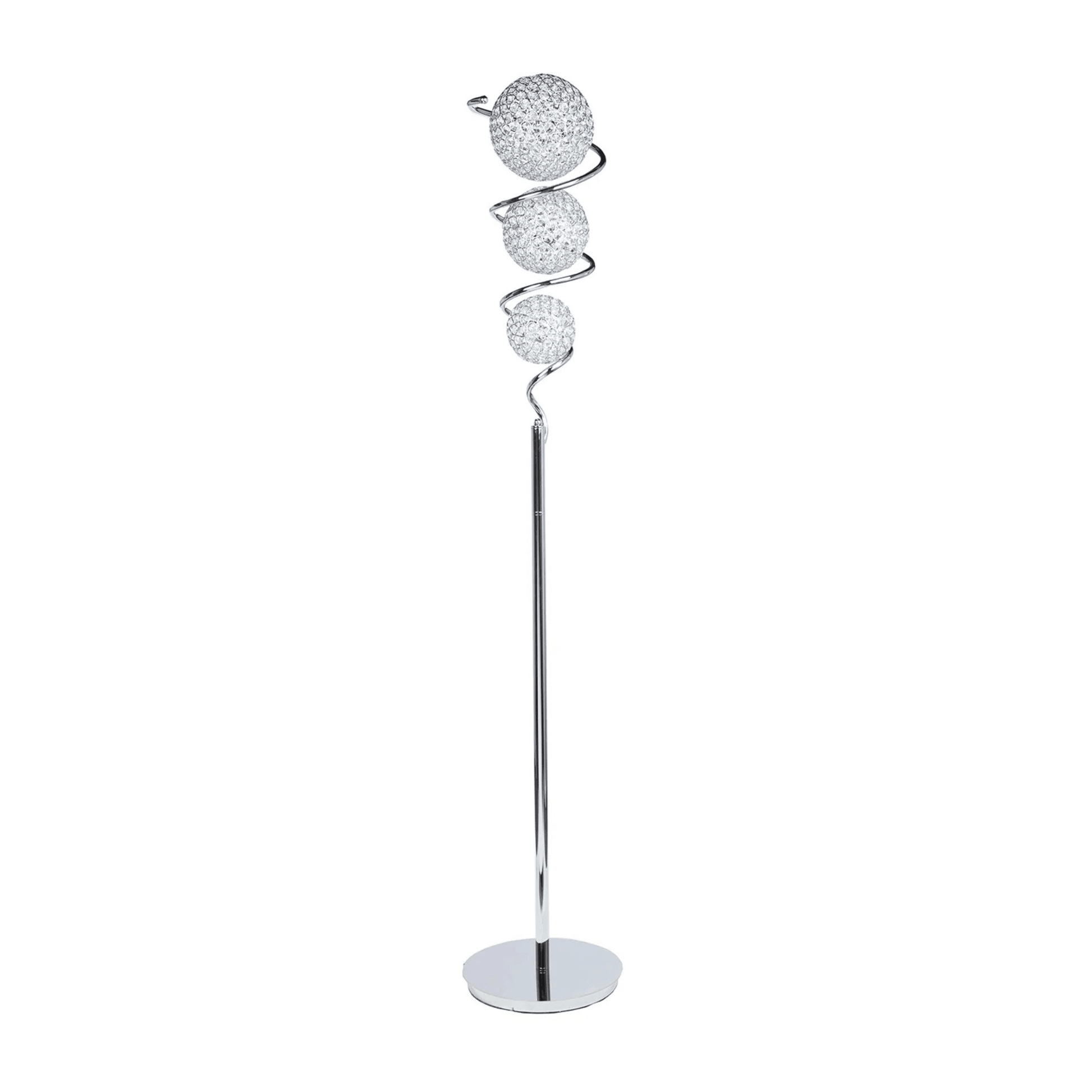 Vertical Crystal Sphere Floor Lamp 3 Light - Orvon Lighting