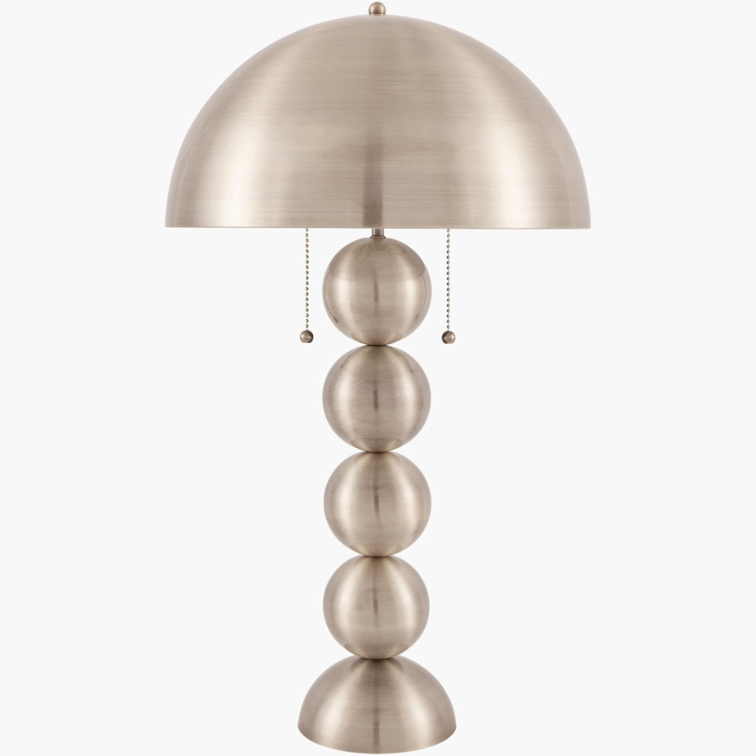 Surya Vellon 15" L × 15" W × 27" H Accent Table Lamp – Nickel