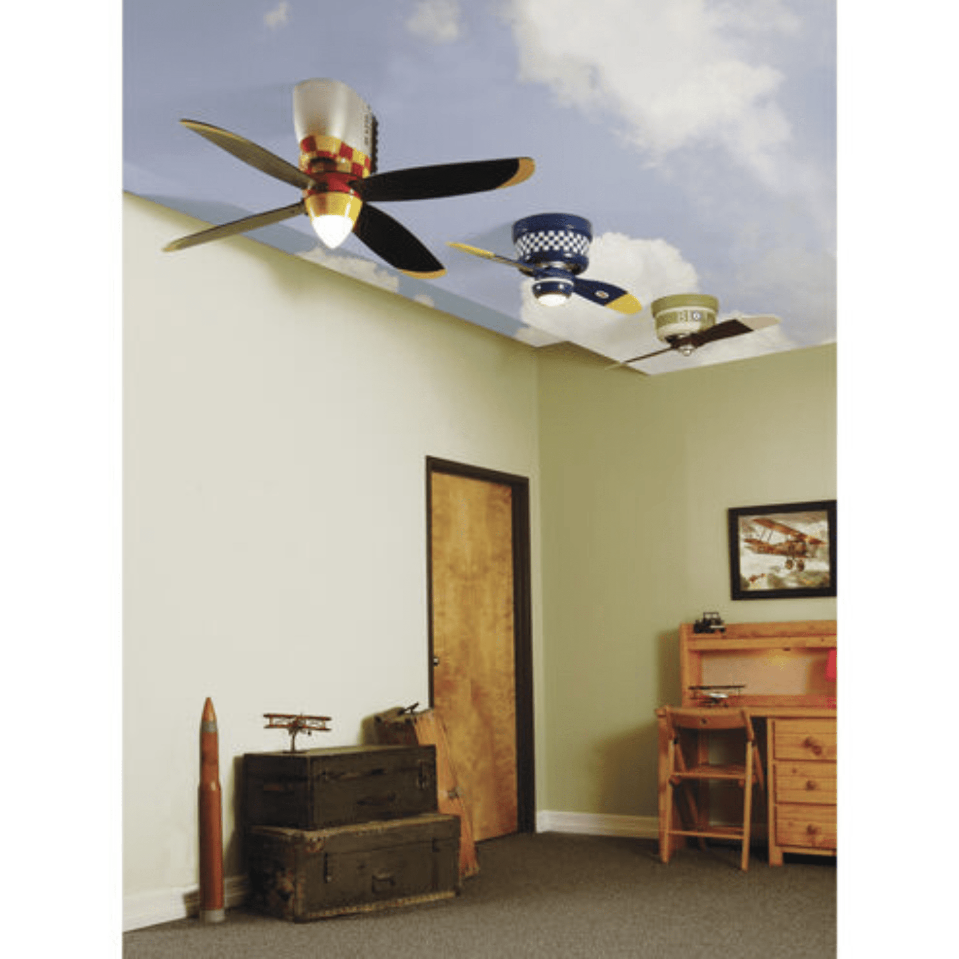 WarPlanes 48 inch WarPlanes Tiger Shark with Tiger Shark Blades Ceiling Fan - Orvon Lighting