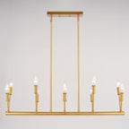 Warwick 32.25 - in. W 10 Light Linear Chandelier Natural Brass - Orvon Lighting