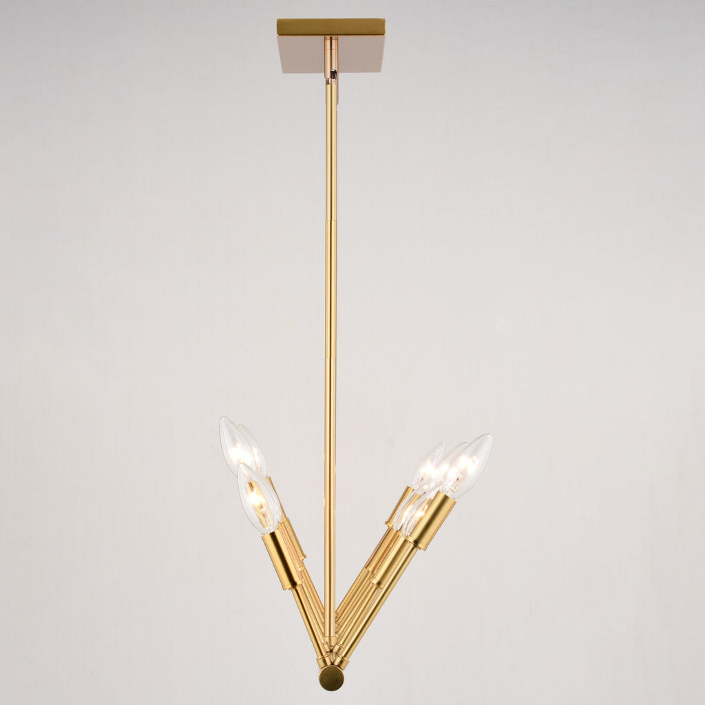 Warwick 32.25 - in. W 10 Light Linear Chandelier Natural Brass - Orvon Lighting