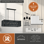 Wicker Park 8L Linear Chandelier Warm Pewter - Orvon Lighting
