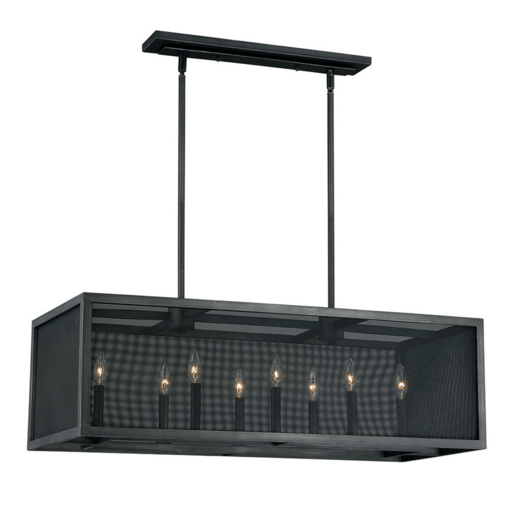 Wicker Park 8L Linear Chandelier Warm Pewter - Orvon Lighting