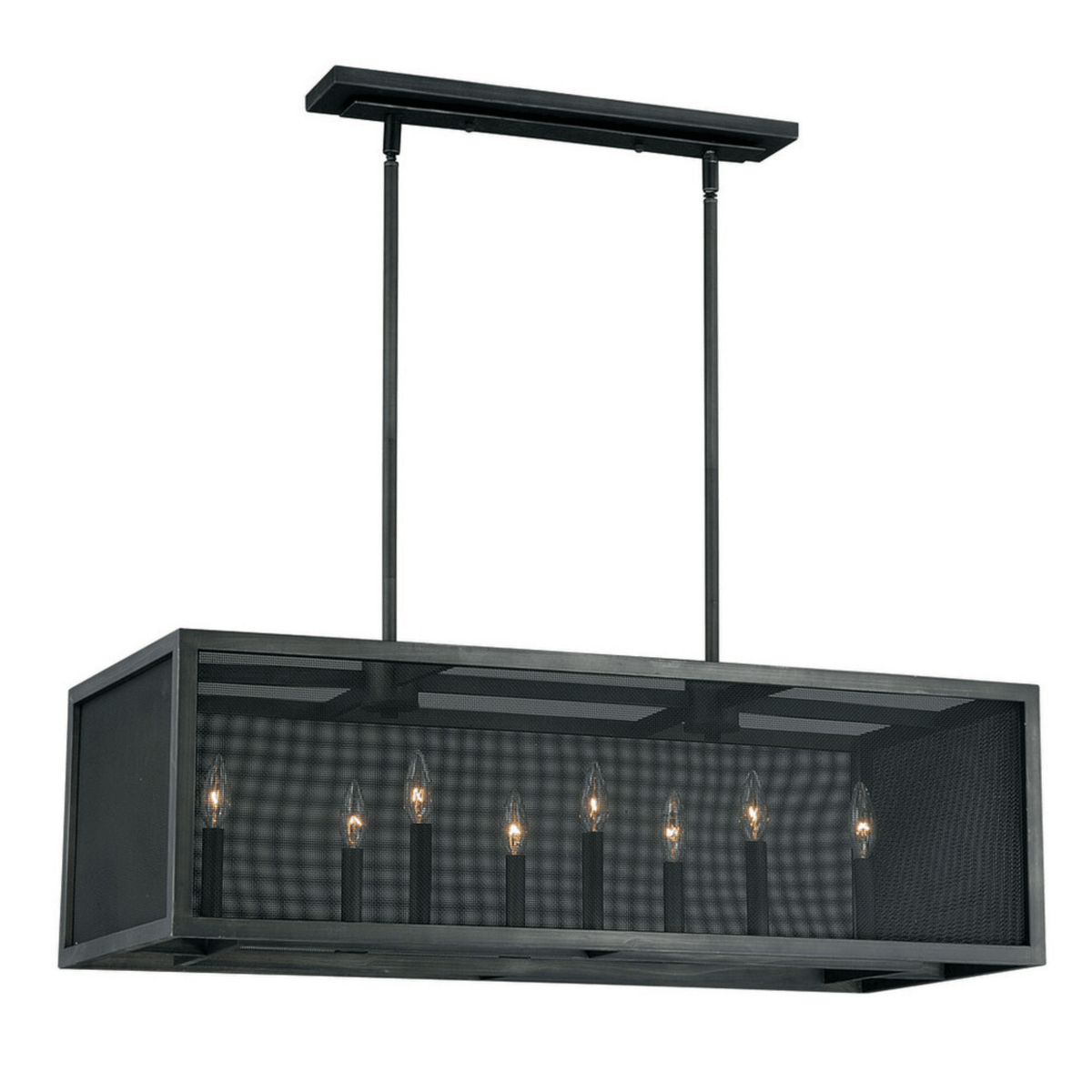Wicker Park 8L Linear Chandelier Warm Pewter - Orvon Lighting
