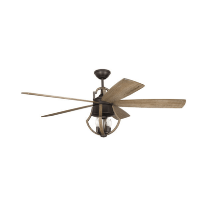 Winton 56 inch Aged Bronze Brushed with Weathered Pine Blades Ceiling Fan - Orvon Lighting